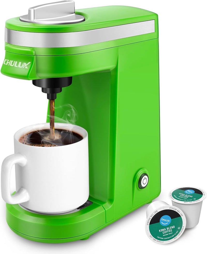 CHULUX Single Serve Coffee Maker, Small Single Cup Coffee Maker for K pod and Ground Coffee, Green - Image 1